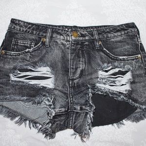 Cotton on black ripped shorts